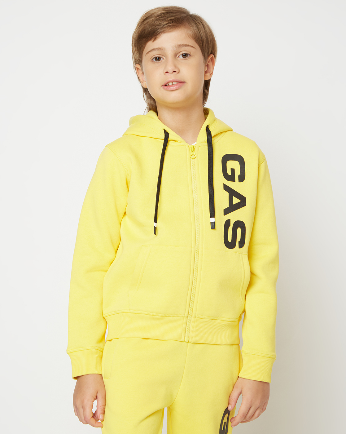 Gas Kids Boys Yellow Printed Sweatshirt